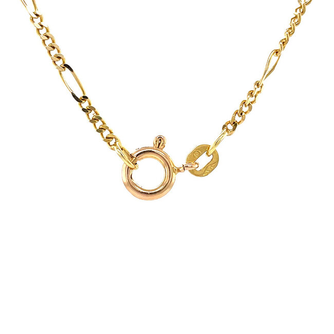 Goldene Figaro-Kette 43 cm 14 Karat