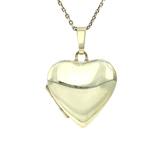 Gouden medaillon hanger hart 14 karaat
