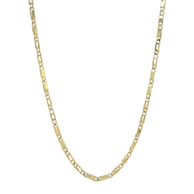 Goldene Halskette Falkenauge 46 cm 14 Karat