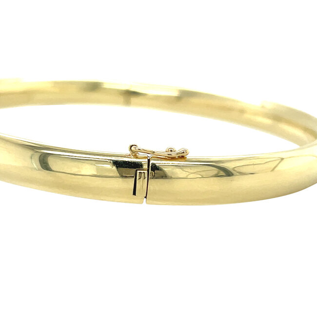 Gouden gladde bangle 14 karaat