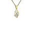 Gold pendant with pearl and zirconia 14 karat