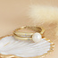 Gouden ring met parel en diamant 14 karaat