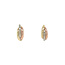Tricolour gold stud earrings 14 karat