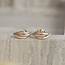 Tricolour gold stud earrings 14 karat