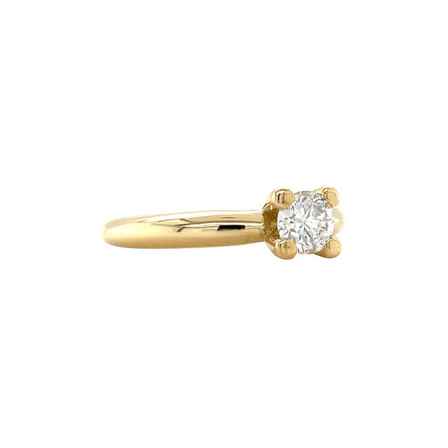 Gouden solitair ring met diamant 18 karaat