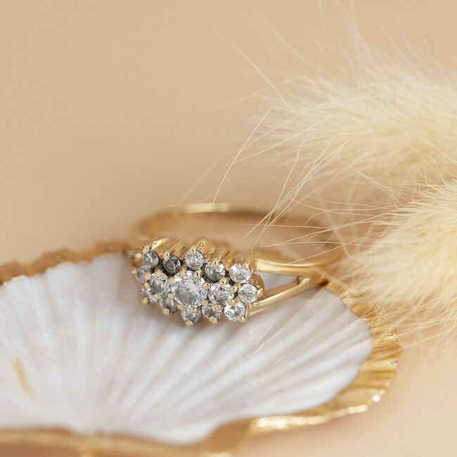 Gouden ring met zirkonia 14 karaat