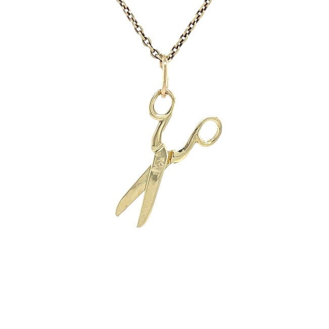 Gold scissors pendant 14 karat
