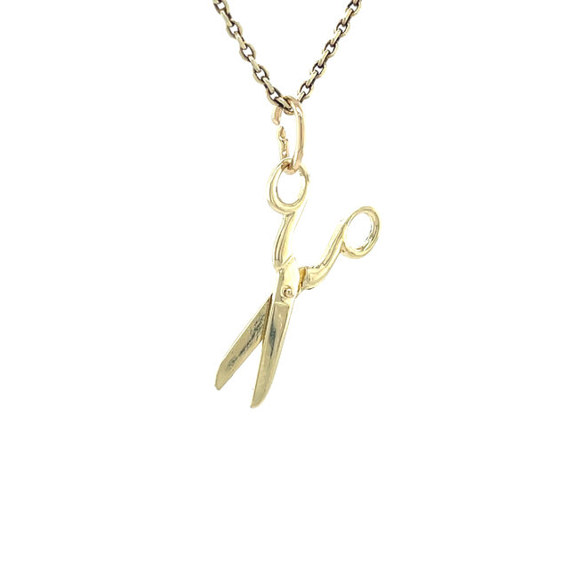 Gold scissors pendant 14 karat