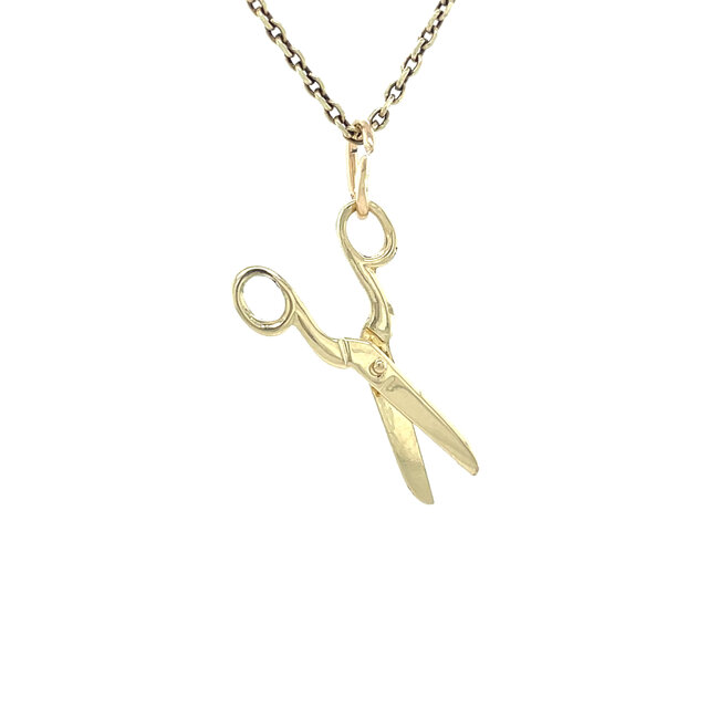 Gold scissors pendant 14 karat
