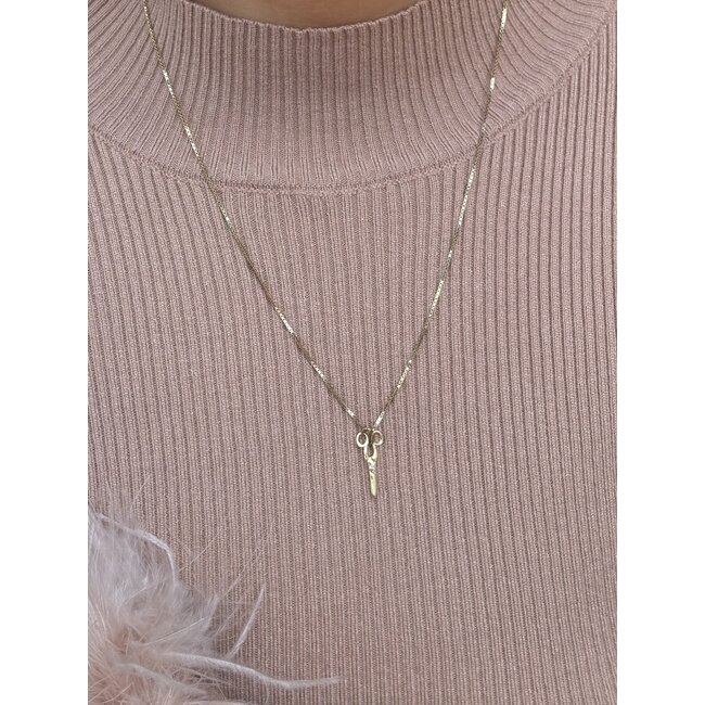Gold scissors pendant 14 karat