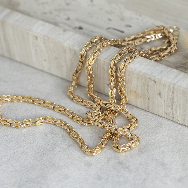 Goldenes Königskollier 65,5 cm 14 Karat