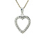 Witgouden hart hanger met diamant 18 karaat