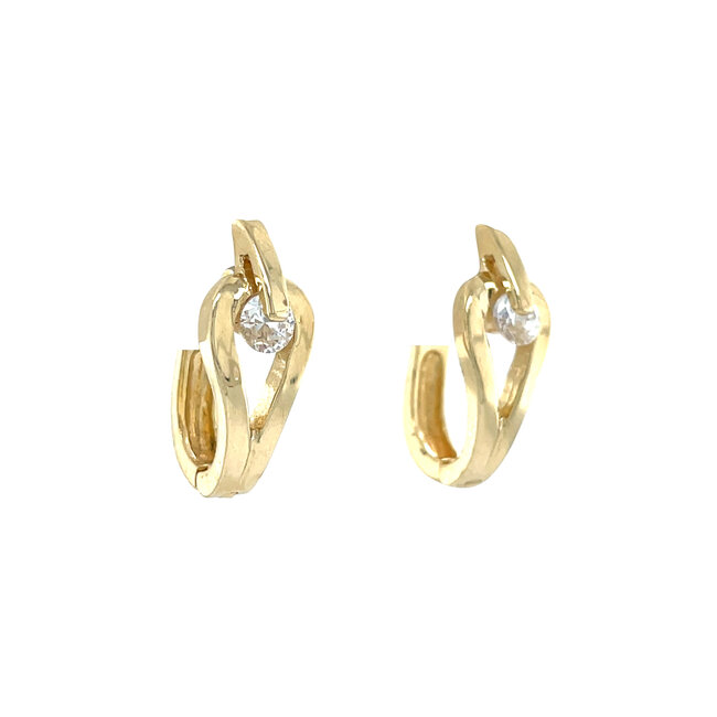 Gouden oorsieraden met zirkonia 14 karaat