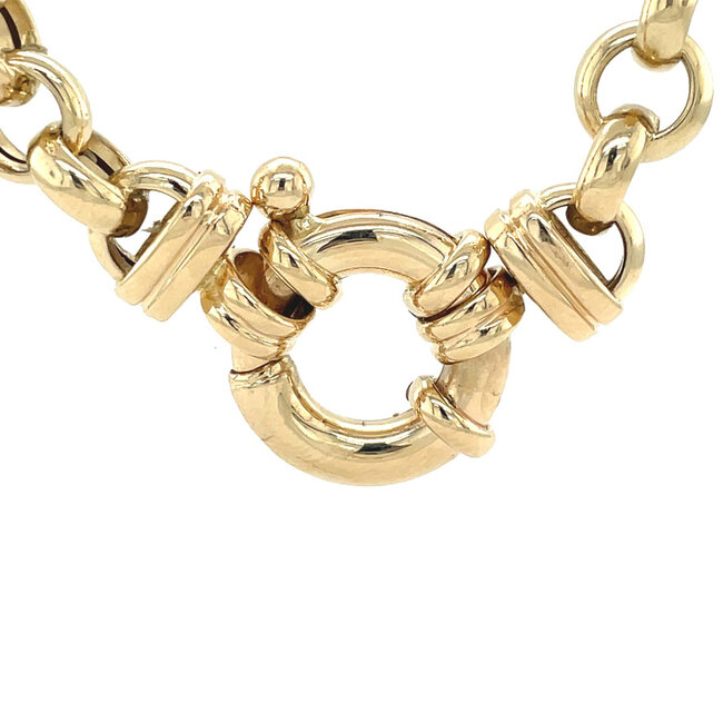 Gouden jasseron collier 45 cm 14 karaat