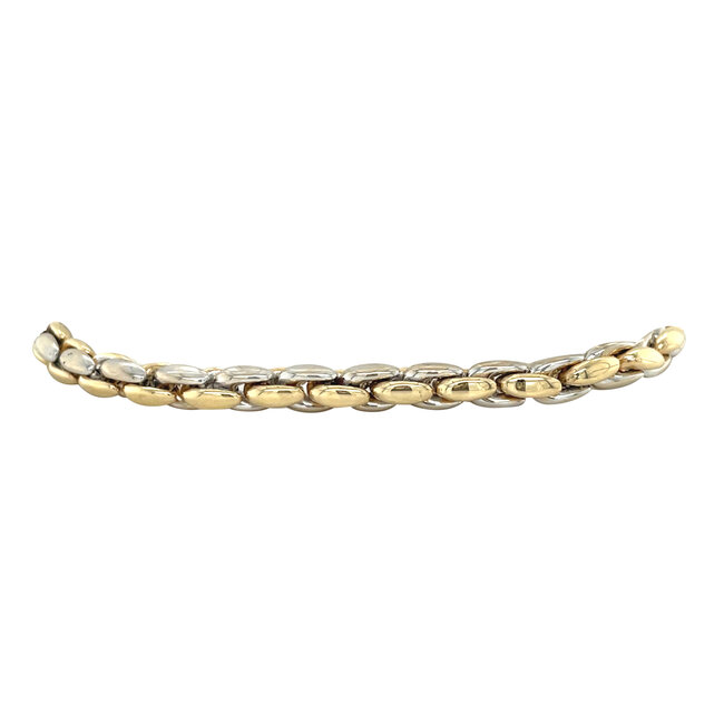 Goldenes Armband bicolor 19 cm 14 Karat