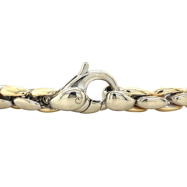 Golden bracelet bicolour 19 cm 14 karat