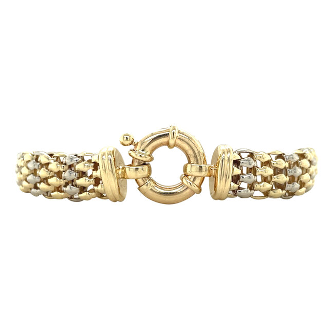 Gold bracelet bicolour 20 cm 14 karat