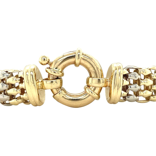 Gold bracelet bicolour 20 cm 14 karat