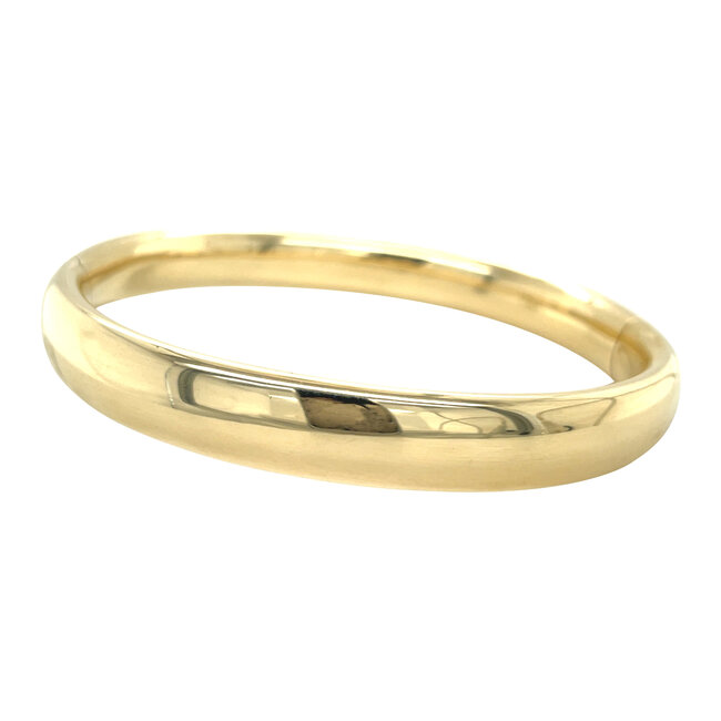 Gouden gladde bangle 14 karaat