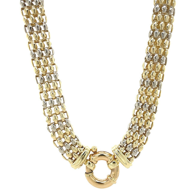 Gold choker bicolour 45 cm 14 karat
