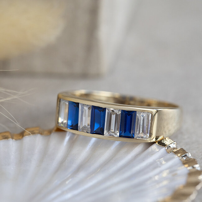 Gouden ring met zirkonia 14 karaat