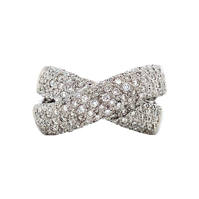 Witgouden ring met diamant 18 karaat