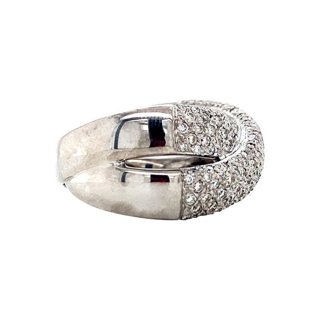 Witgouden ring met diamant 18 karaat