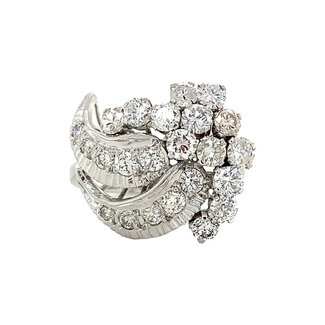 White gold cocktail ring with diamond 14 kt
