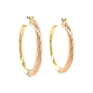 Tricolour gold earrings