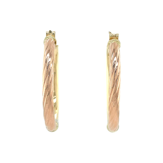 Tricolor goldene Ohrringe 14 Karat