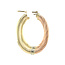 Tricolour gold earrings 14 karat
