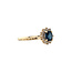 Gold entourage ring with sapphire and diamond 14 karat* new