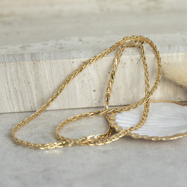 Goldene Fantasie-Halskette 40,5 cm 18 Karat