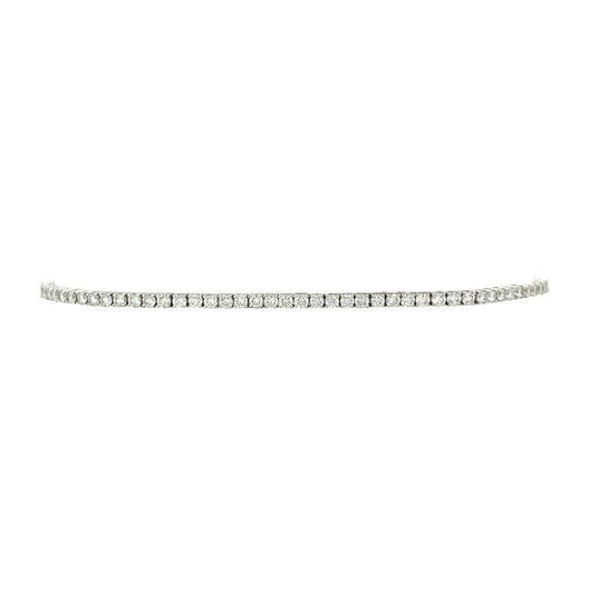 White gold tennis bracelet with diamond 18 karat