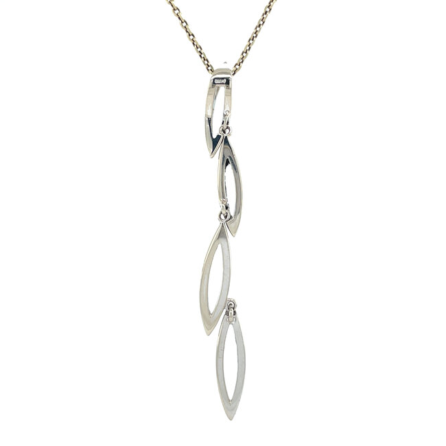 Witgouden hanger met diamant 14 karaat