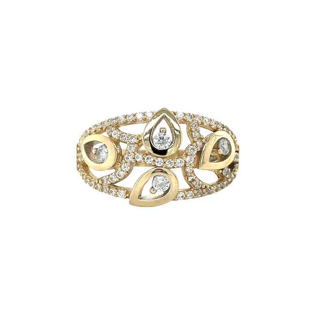 Gold ring with zirconia 14 karat