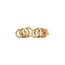 Tricolour gold stud earrings 14 karat