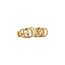 Tricolour gold stud earrings 14 karat