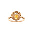Gouden entourage ring met citrien en diamant 18 karaat