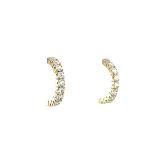 Gold stud earrings with zirconia