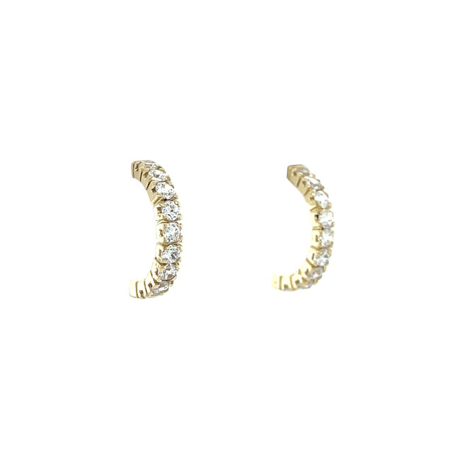 14 karat gold stud earrings with zirconia
