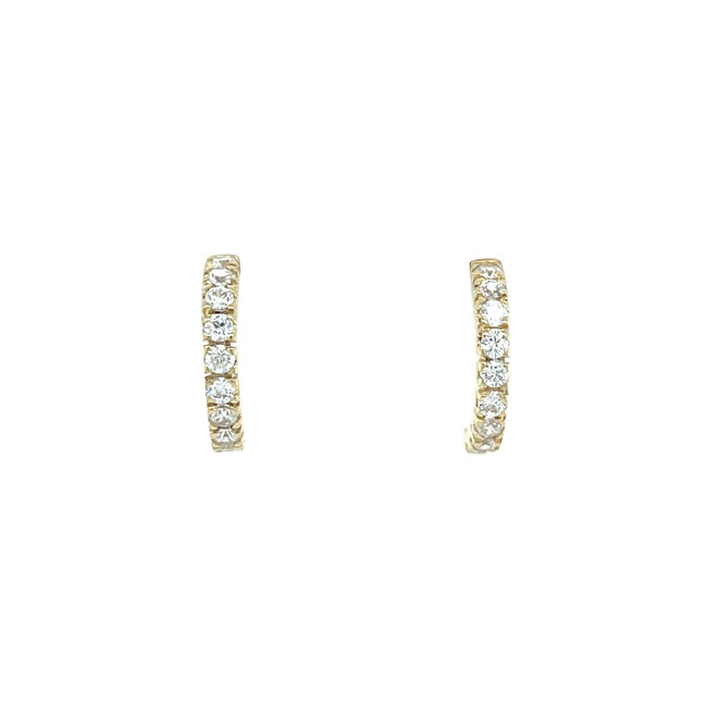 14 karat gold stud earrings with zirconia