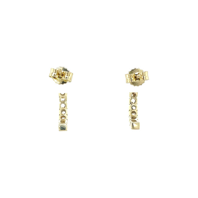 14 karat gold stud earrings with zirconia