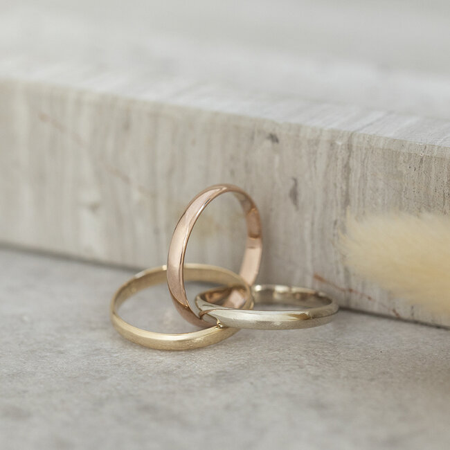 Tricolour gold ring 14 karat