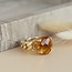 Gold ring with orange gemstone 18 karat