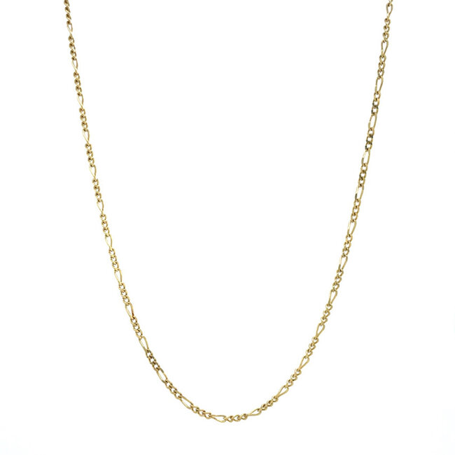 Gouden figaro collier 50.5 cm 14 karaat