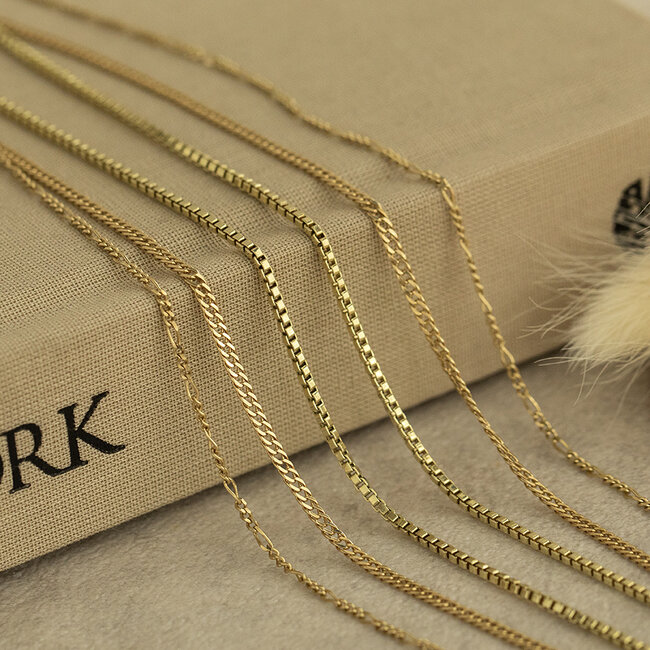 Golden figaro necklace 50.5 cm 14 karat