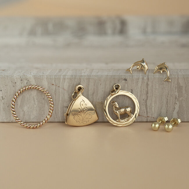 Goldenes Sternzeichen-Anhänger Widder 14 Karat