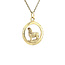 Golden zodiac pendant Aries 14 karat