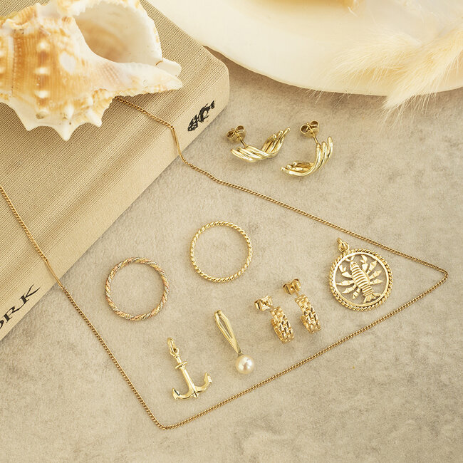 Goldene Rolex-Ohrstecker 14 Karat